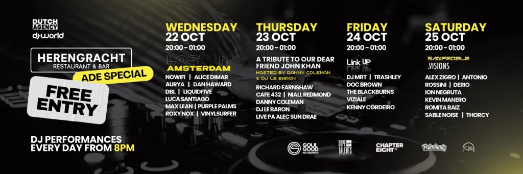 Amsterdam Dance Event Showcase 'Lost in Amsterdam' with Palmlands, Chapter Eight & Dope Talents 8 Amsterdam Dance Event 2025 Herengracht