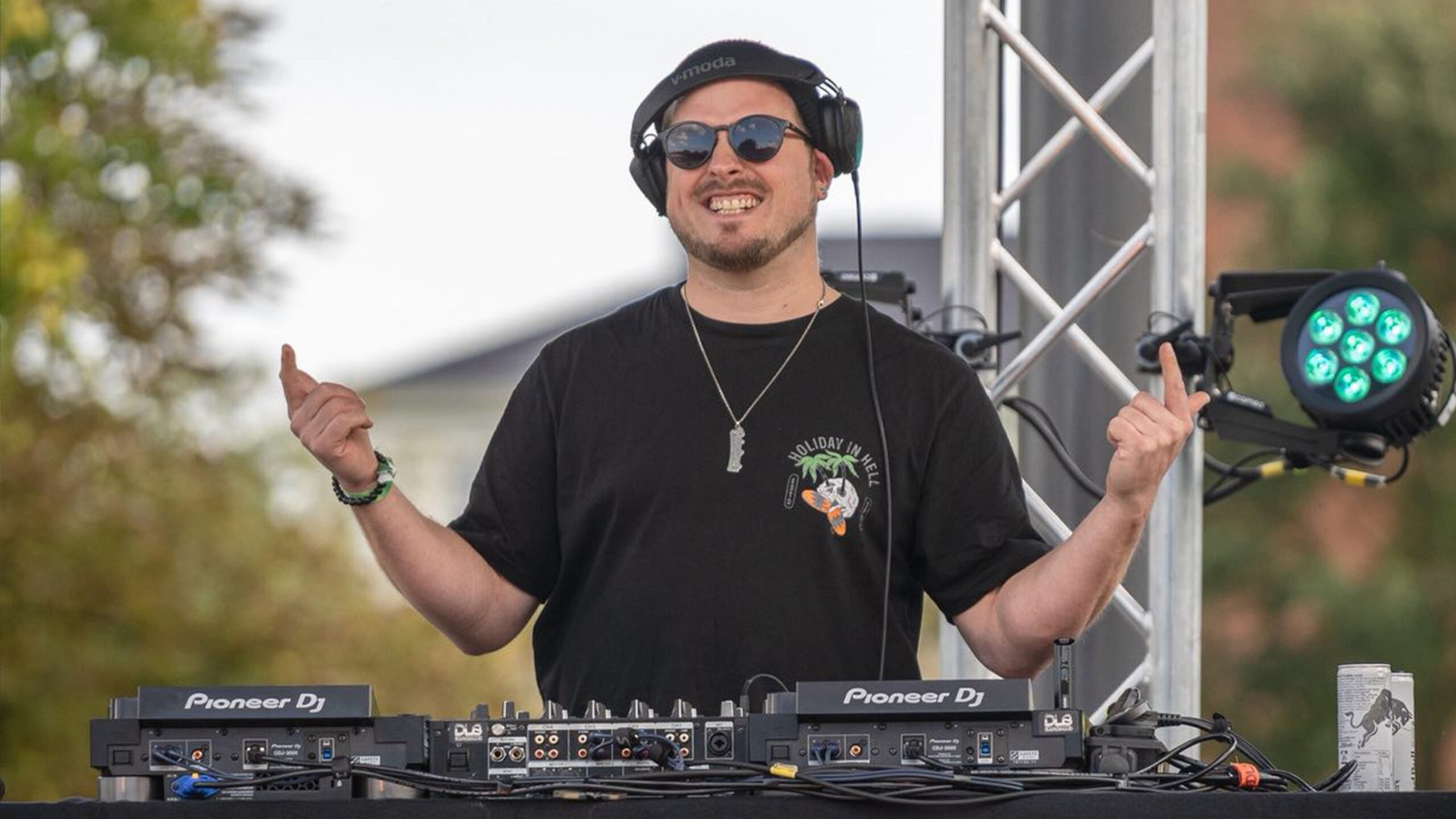 Purple Palms on stage