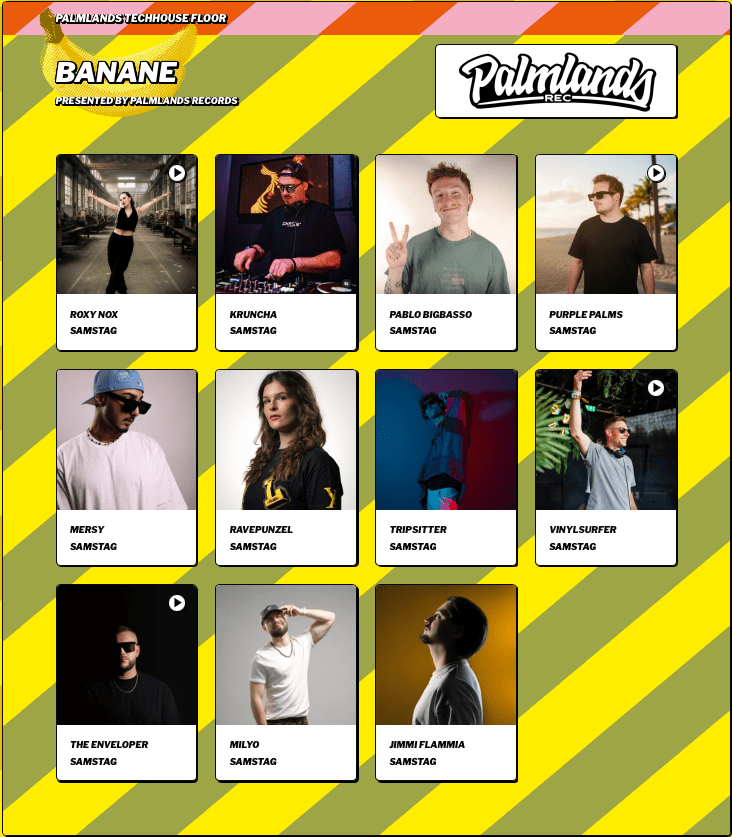 Juicy Beats 2026 Techno House Line Up